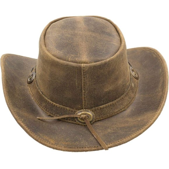 Walker & Hawkes Outback Antique Leather Hat - Picture 3 of 8